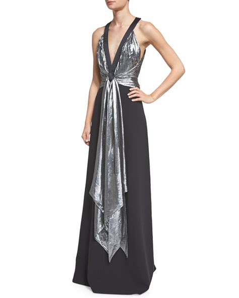 black evening gown michael kors